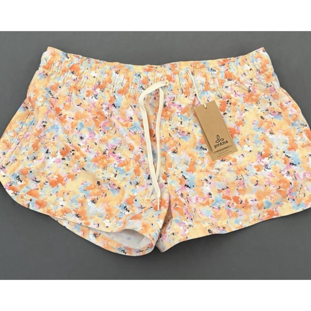 Prana Mariya Shorts Women's Size Large Orange Athletic Elastic Waist New! - Picture 1 of 8